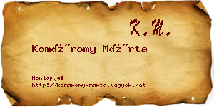 Komáromy Márta névjegykártya