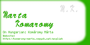marta komaromy business card