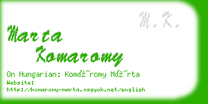 marta komaromy business card